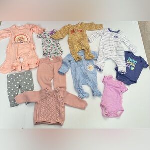 Lot of 18 Newborn Clothes for Baby Girls